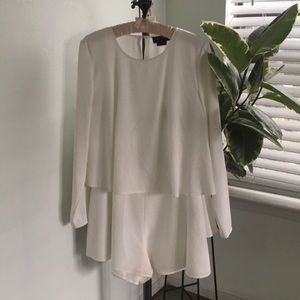 The Fifth Long-Sleeve White Romper